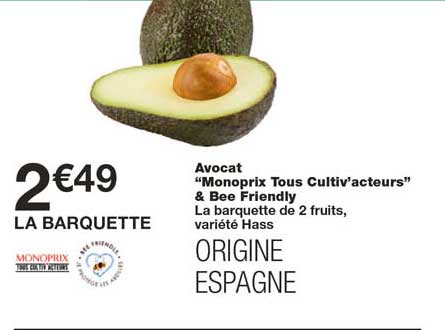 avocat "monoprix tous cultiv'actuers" & bee friendly