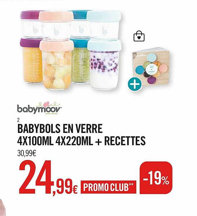 Babybols En Verre 4x100ml 4x220l + Recettes Babymoov