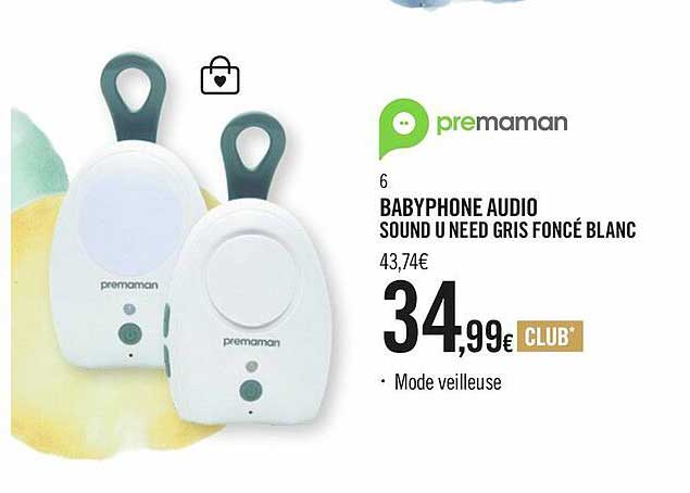 babyphone audio sound u need gris foncé blanc