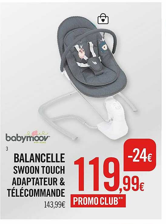 balancelle swoon touch adaptateur & télécommande babymoov