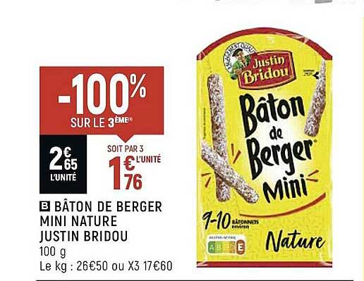 bâton de berger mini nature justin bridou