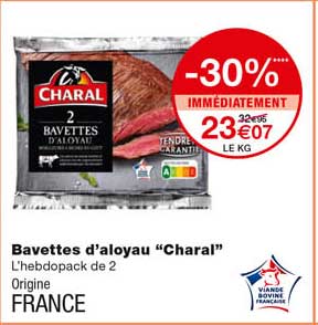 bavettes d'aloyau "charal" -30% immédiatement