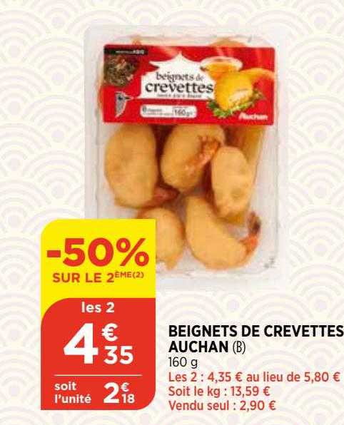 beignets de crevettes auchan -50% sur le 2eme