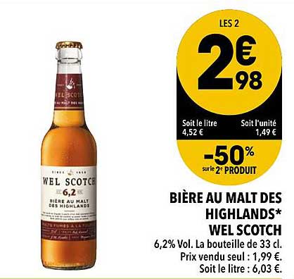bière au malt des highlands wel scotch