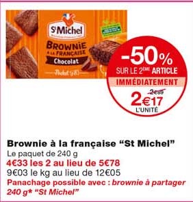 Brownie à La Française "st Michel" -50% Sur Le 2eme Article Immédiatement