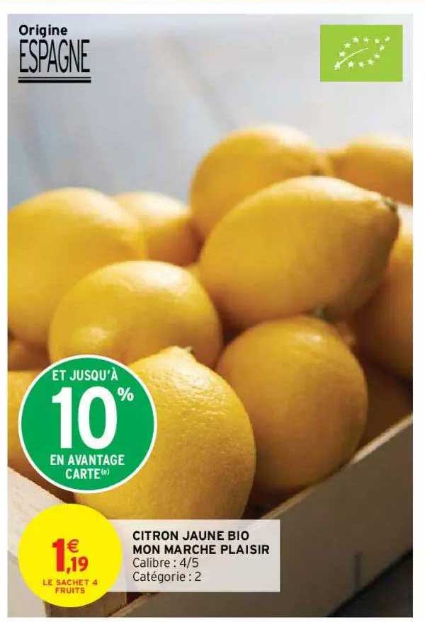 citron jaune bio mon marché plaisir