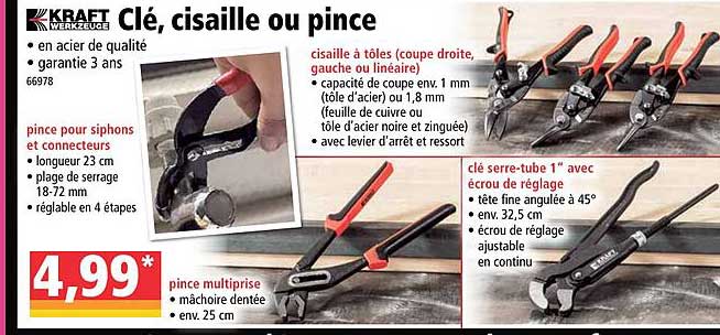 clé, cisaille ou pince kraft werkzeuge