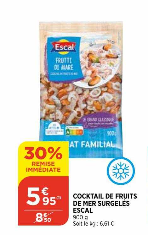Cocktail De Fruits De Mer Surgelés Escal 30% Remise Immédiate