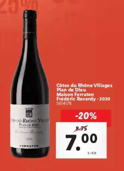 côtes du rhône villages plan de dieu maison ferraton frédéric reverdy - 2020