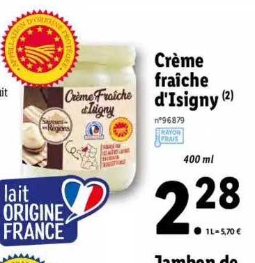 crème fraîche d'isigny saveur de nos régions