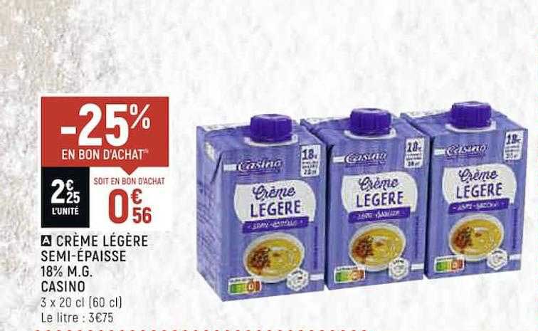 crème légère semi-épaisse casino