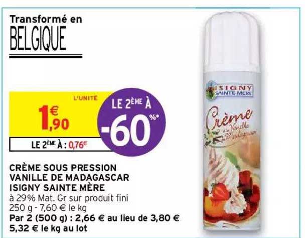crème sous pression vanille de madagascar isigny sainte mère