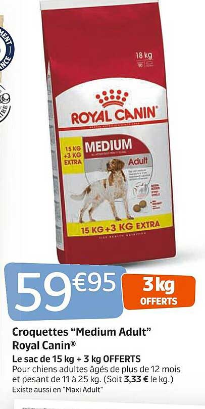 croquettes "medium adult" royal canin