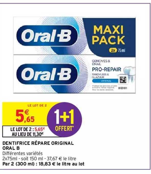 dentifrice répare original oral b