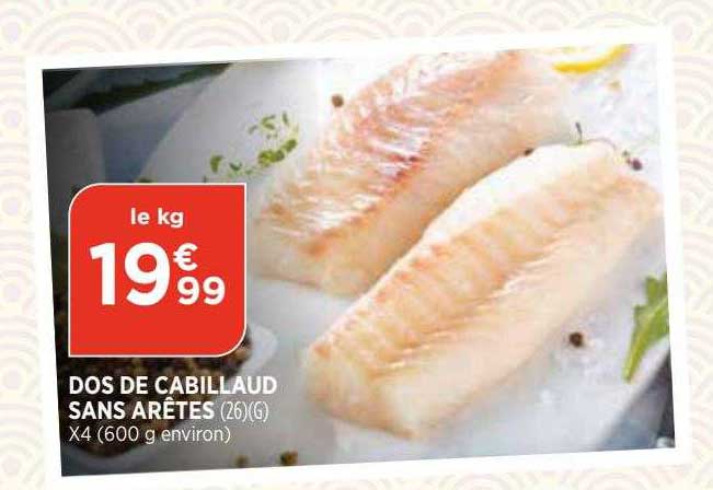 dos de cabillaud sans arêtes