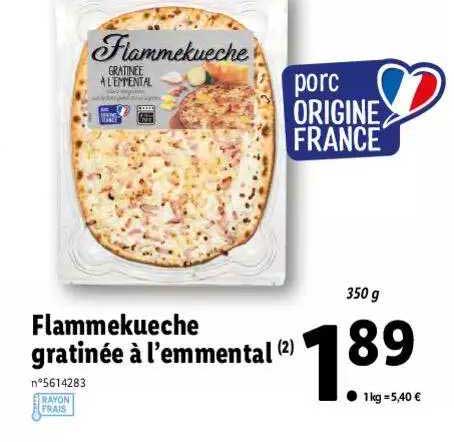 Flammekueche Gratinée à L'emmental