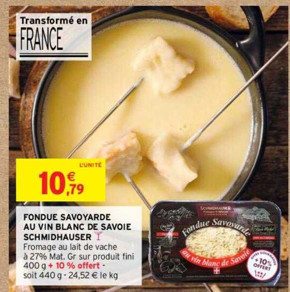 fondue savoyarde au vin blanc de savoie schmidhauser