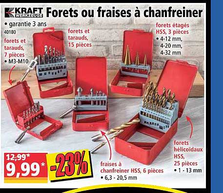 forets ou fraise à chanfreiner kraft werkzeuge