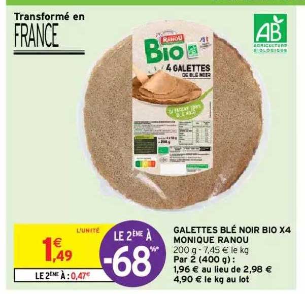 galettes blé noir bio x4 monique ranou