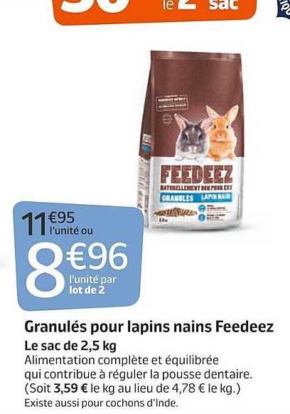 granulés pour lapins nains feedeez