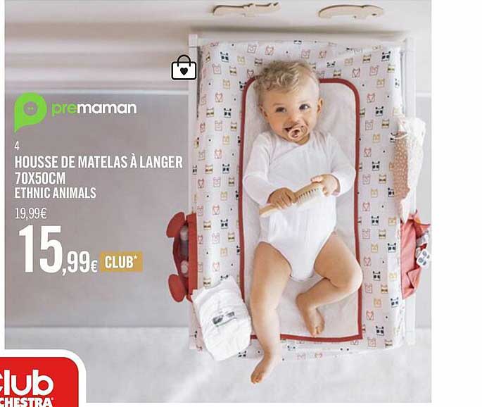 housse de matelas à langer 70x50cm ethnic animals