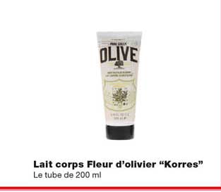 lait corps fleur d"olivier "korres"