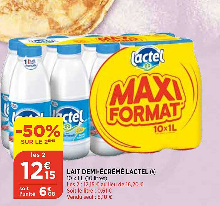 lait demi-écrémé lactel