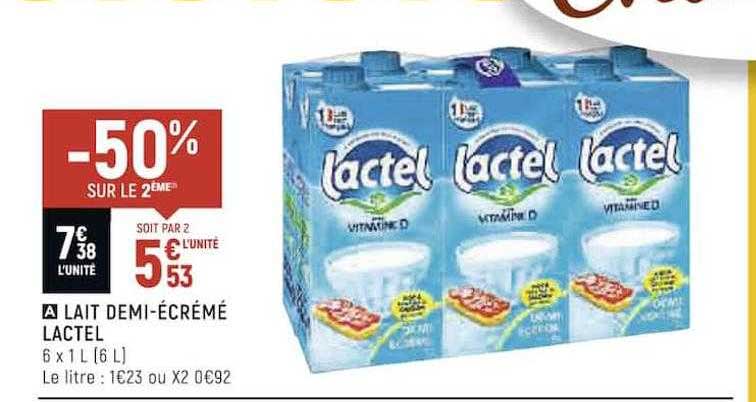 lait demi-écrémé lactel