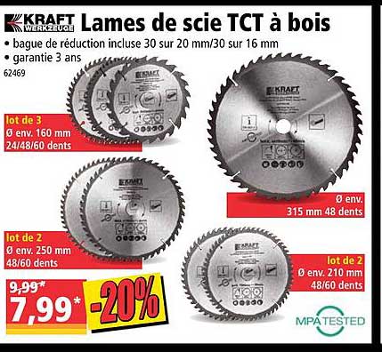 lames de scie tct à bois kraft werkzeuge