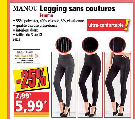 legging sans coutures femme manou