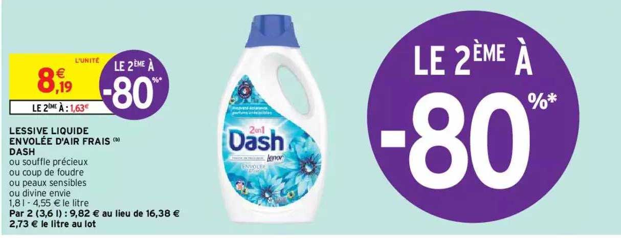 lessive liquide envolée d'air frais dash