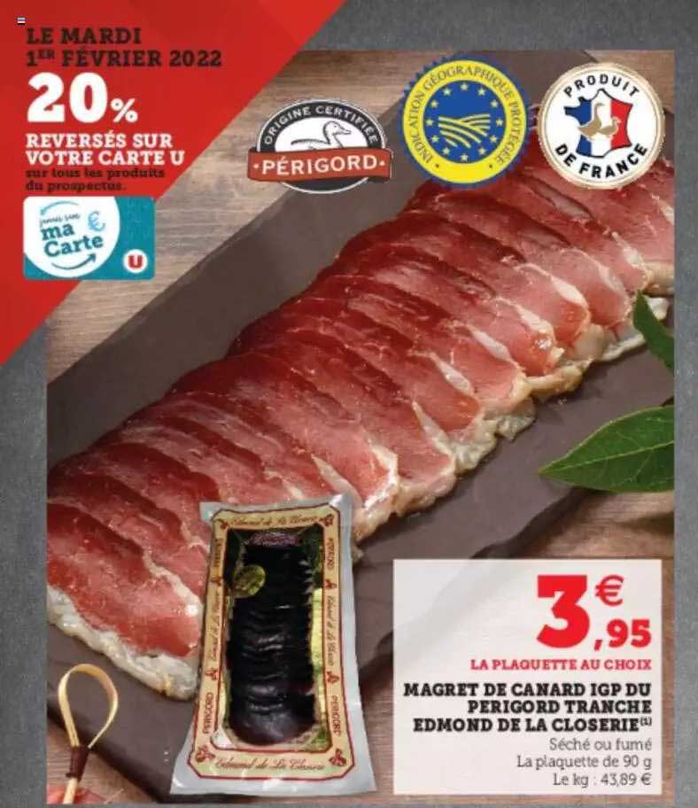 magret de canard igp du perigord tranche edmond de la closerie