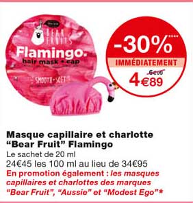 masque capillaire et charlotte "bear fruit" flamingo