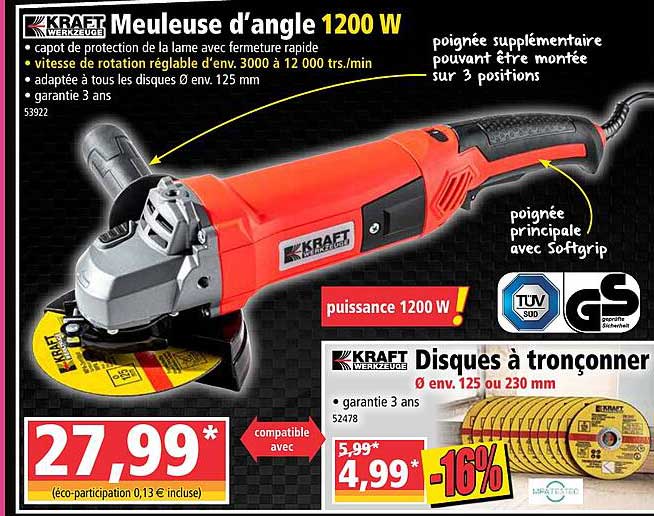 meuleuse d'angle 1200 w kraft werkzeuge
