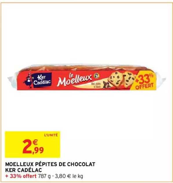moelleux pépites de chocolat ker cadélac