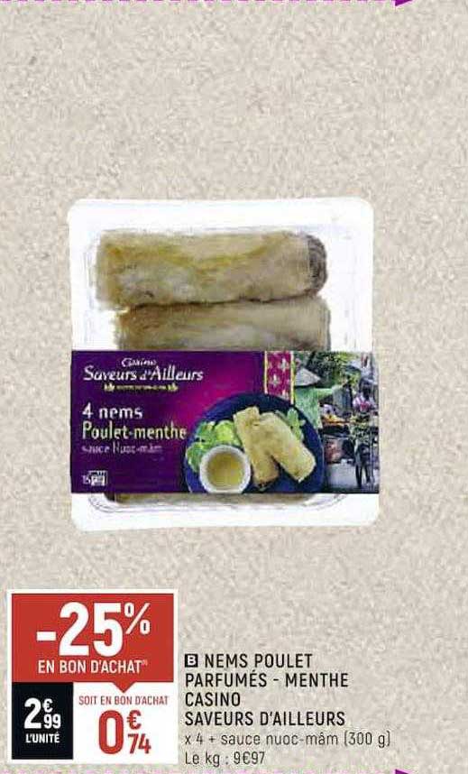 Nems Poulet Parfumés - Menthe Casino Saveurs D'ailleurs
