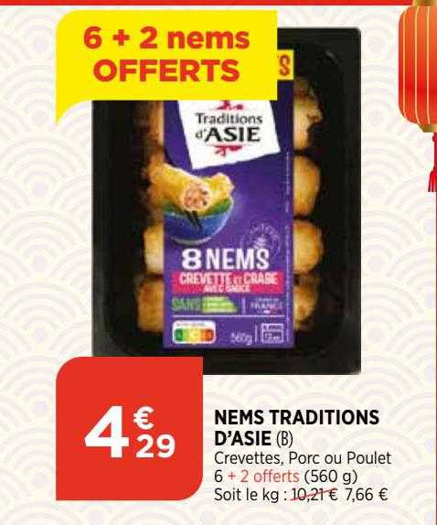 Nems Traditions D'asie 6+2 Nems Offerts