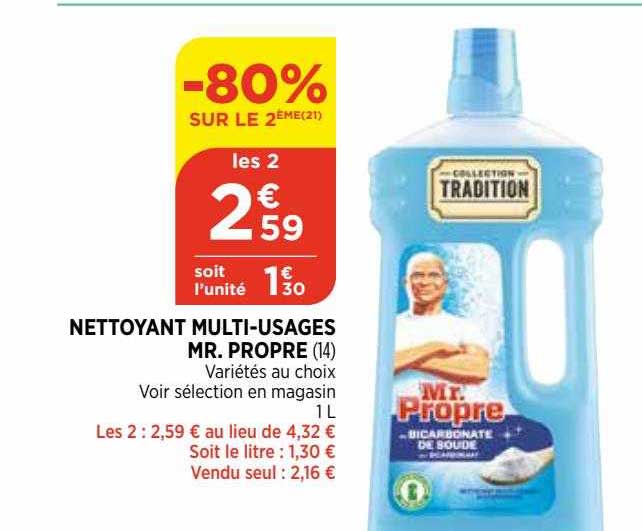 nettoyant multi-usages mr. propre -80% sur le 2eme