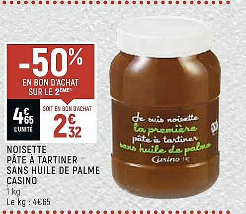 Noisette Pâte à Tartiner Sans Huile De Palme Casino