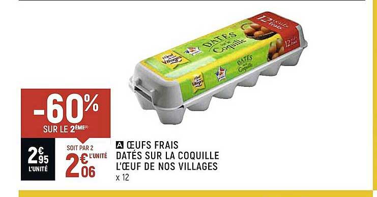 oeufs frais datés sur la coquille l'œuf de nos villages