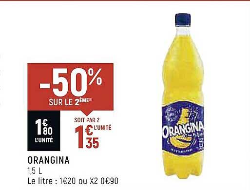 orangina -50% sur le 2eme