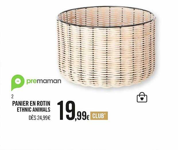 Panier En Rotin Ethnic Animals Premaman