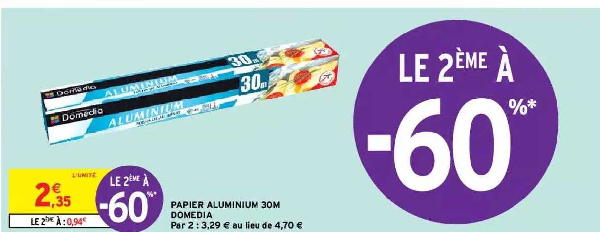 papier aluminium 30m domédia