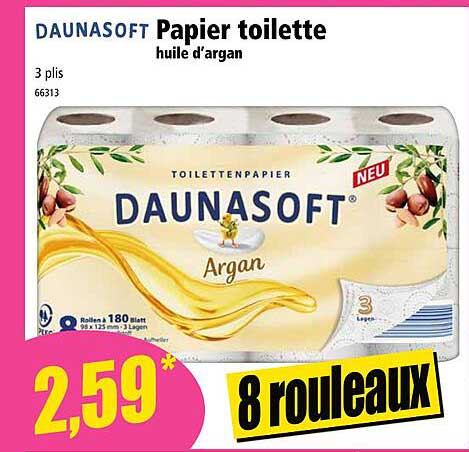 papier toilette huile d'argan daunasoft
