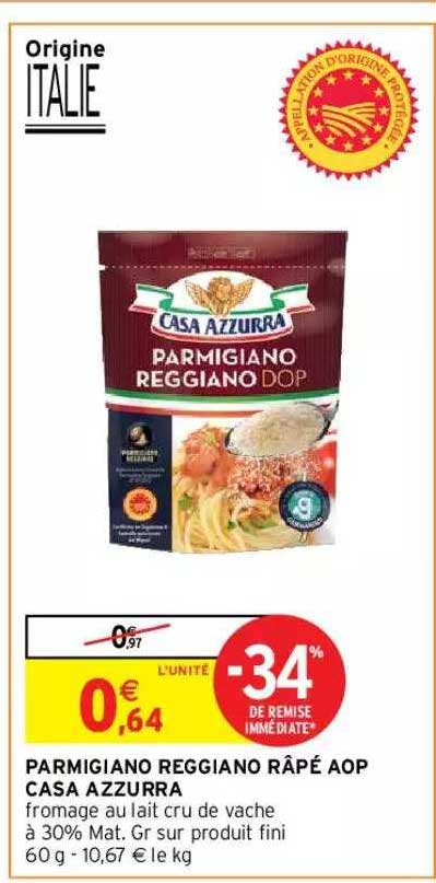 parmigiano reggiano râpé aop casa azzurra