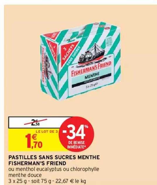 pastilles sans sucres menthe fisherman's friend