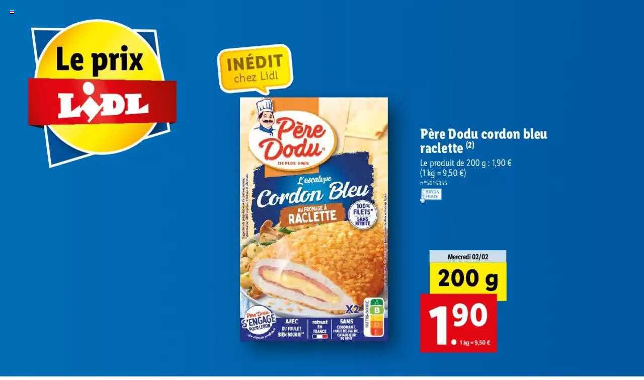 père dodu cordon bleu raclette
