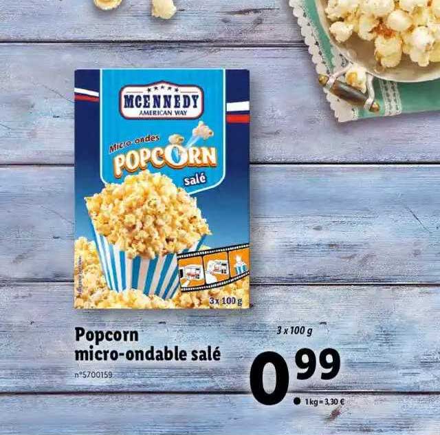 popcorn micro-ondable salé mcennedy