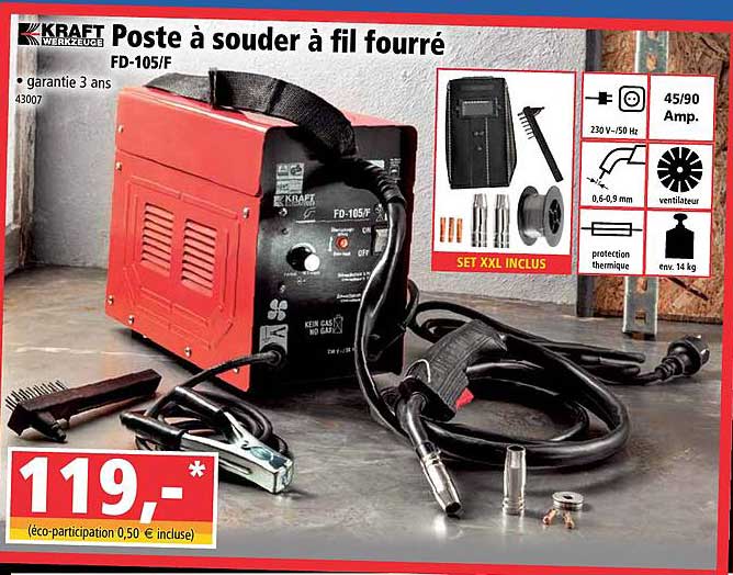 poste à souder à fil fourré kraft werkzeuge