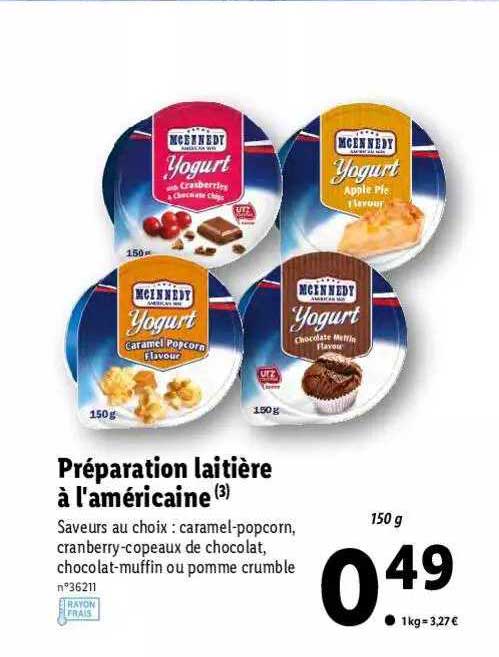 Préparation Laitière à L'américaine Mcennedy